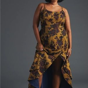 Anthropologie Floral Slip Maxi Dress